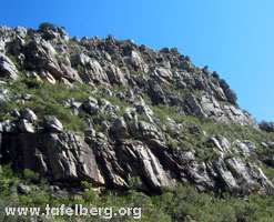 Blick nach oben von Platteklip Gorge